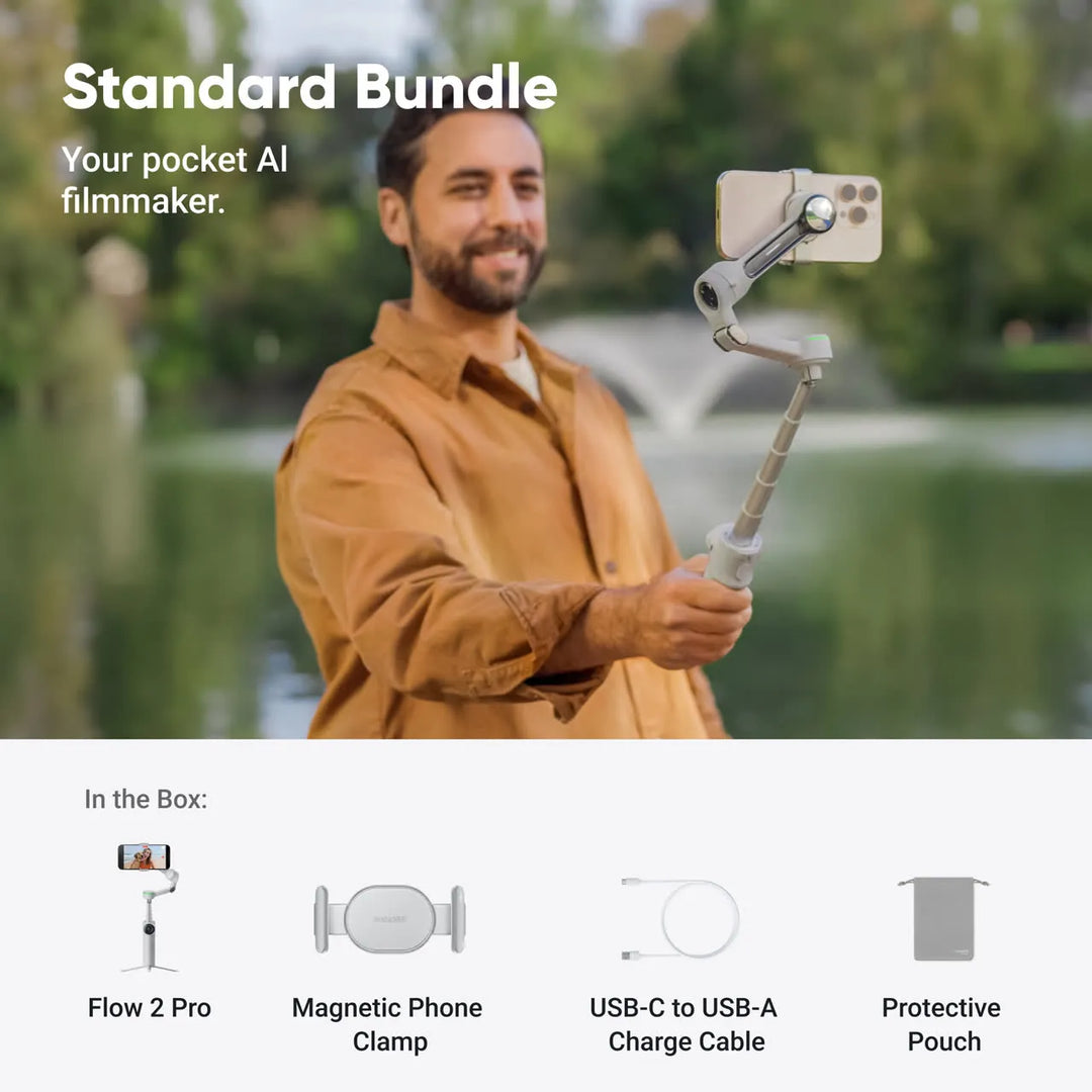 Insta360 Flow 2 Pro — AI Smartphone Gimbal with Deep Track 4.0 (CINSABQB)