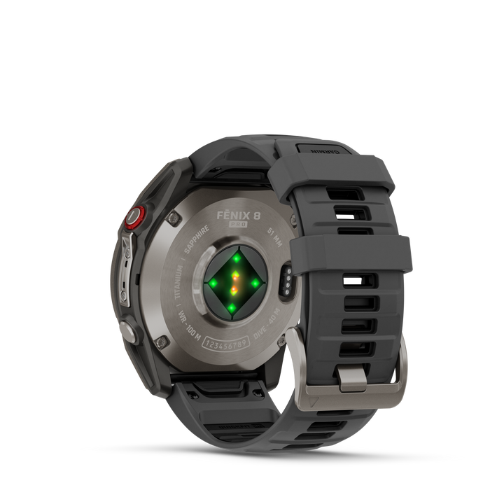 Garmin Fēnix 8 Pro 51 mm Titanium — Graphite/Black + Silicone Band (010-03199-10)