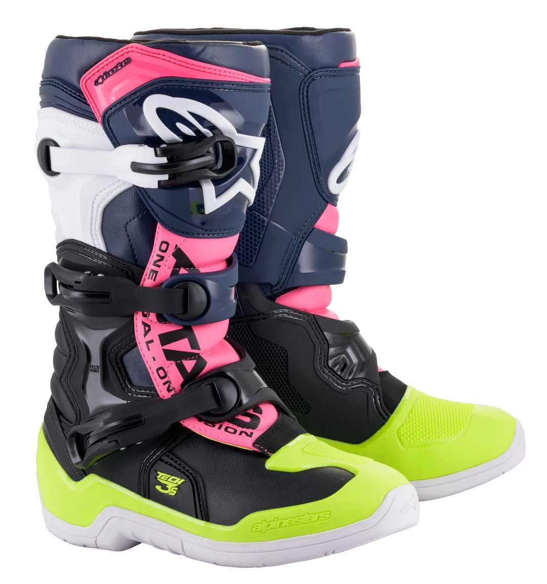 Tech 3s Kids Boots Blk/ylw Fluo/red Fluo Sz 13