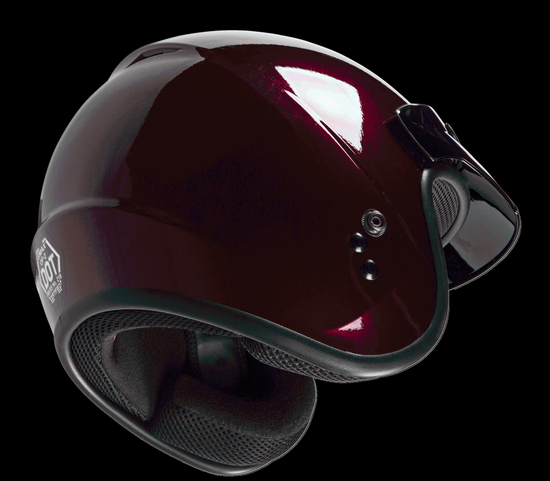 Of-2 Open-face Helmet Wine Red Xs