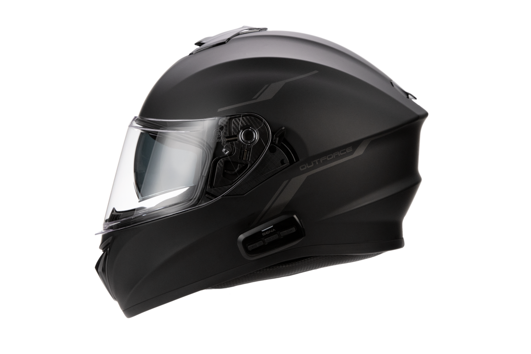 Outforce Full Face Helmet Bluetooth Matte Black Xl
