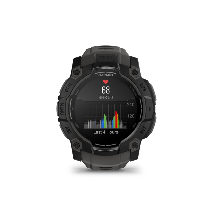 Garmin Instinct® 3 (50 mm) AMOLED – Rugged GPS Smartwatch, Black/Charcoal