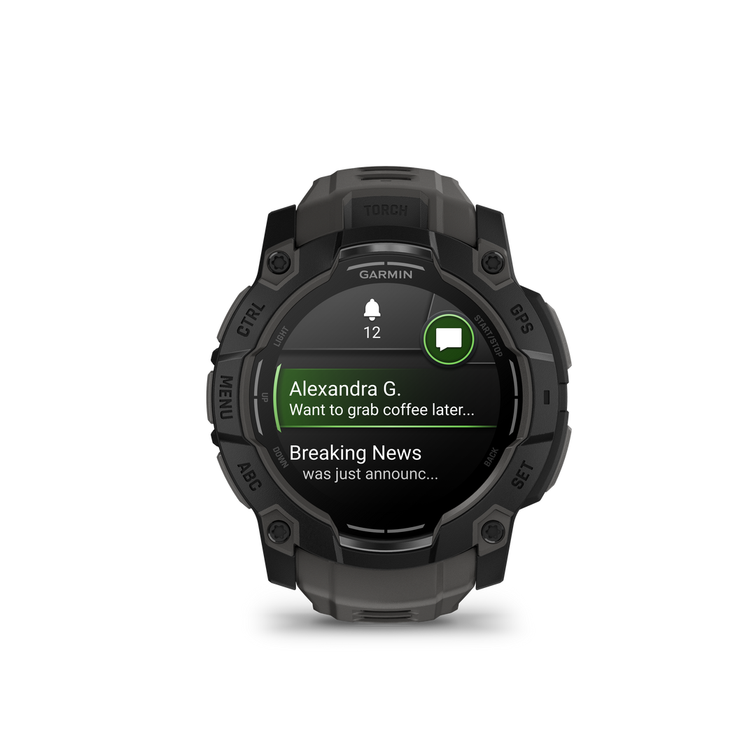Garmin Instinct® 3 (50 mm) AMOLED – Rugged GPS Smartwatch, Black/Charcoal