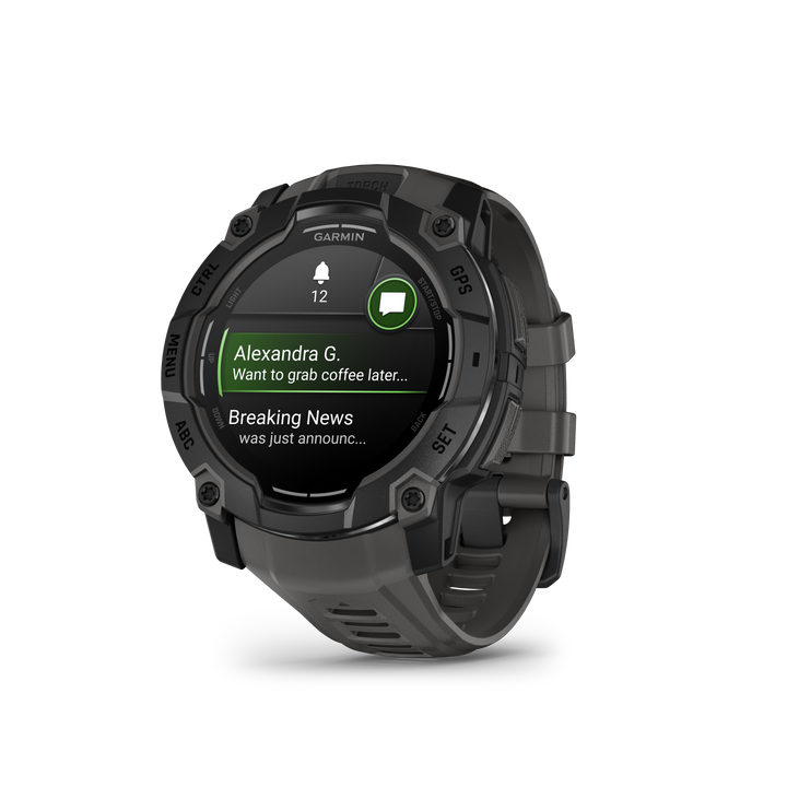 Garmin Instinct® 3 (50 mm) AMOLED – Rugged GPS Smartwatch, Black/Charcoal