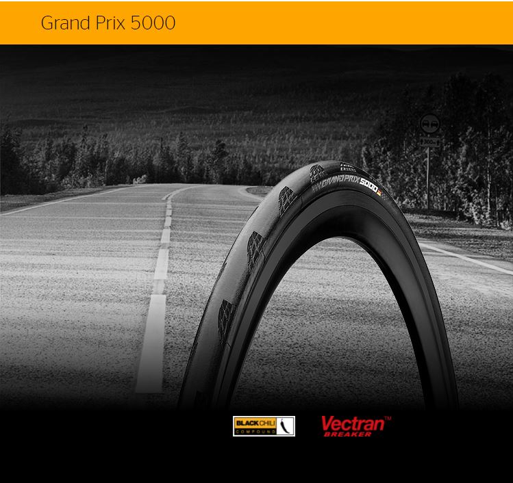 2X - Continental Grand Prix 5000 Black-BW+Black Chili 700X25