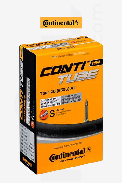 2X -  CONTINENTAL Tour Tube All 26 x 1,5 - 1,9 (37-47x559)/(44-590) Presta 42 mm
