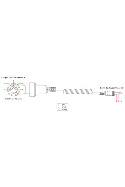 CABLE SENA - 3.5mm Stereo Jack to 5 pin DIN Cable for Yamaha®, Harley-Davidson®, Kawasaki® Suzuki®