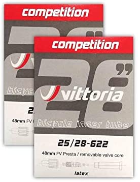 Vittoria Latex Tube 700x25/28 48mm Presta Valve - 2-Pack w/ Decal