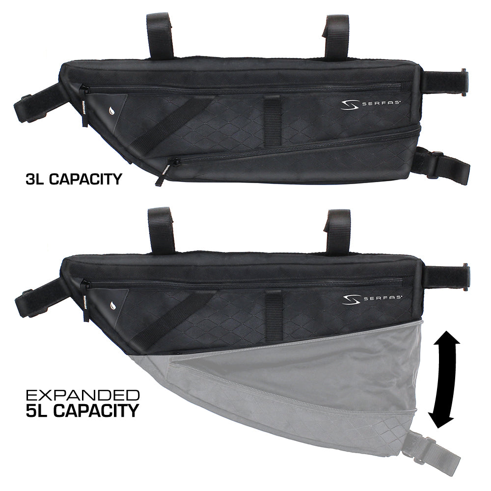 LT-FR1BK Ark Expandable Half-Frame Bag | Serfas Bicycle Bag