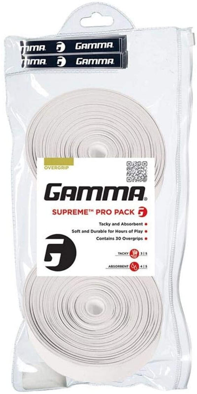 Gamma AGSO310 Supreme Overgrip 30/Pk White