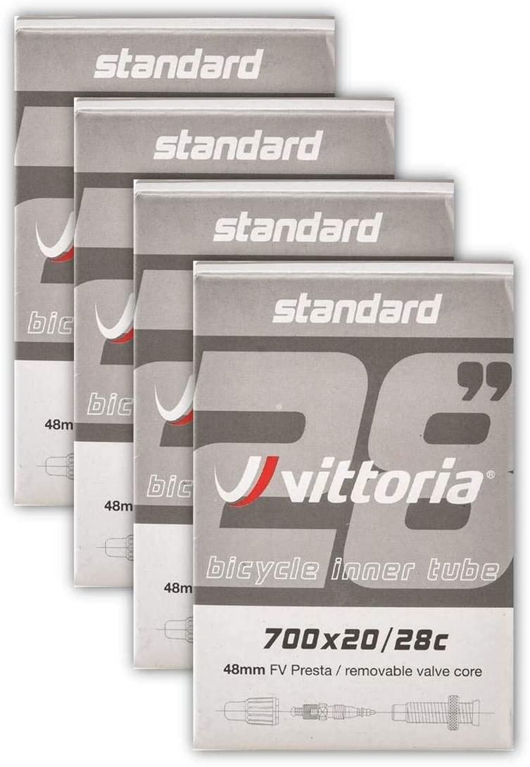 Vittoria Inner Tube Bundle 700x20-28c Presta 48mm, 4-Pack