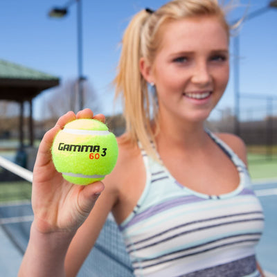 Gamma Beginner Child or Adult Training (Transition) Practice Tennis Balls: Orange 60 or Green 78 Dot (25%-50% Slower Ball Speed) - 12, 36, 48, 60 Pack Sizes