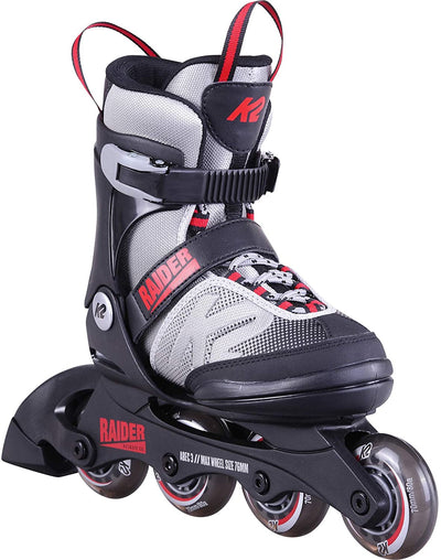 K2 Skate Youth Raider Inline Skates, Gray/Red