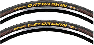 2X - Continental GATORSKIN Bicycle Tires 700x23c Black/Black Skin Foldable