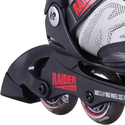 K2 Skate Youth Raider Inline Skates, Gray/Red