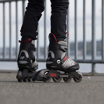 K2 Skate Youth Raider Inline Skates, Gray/Red