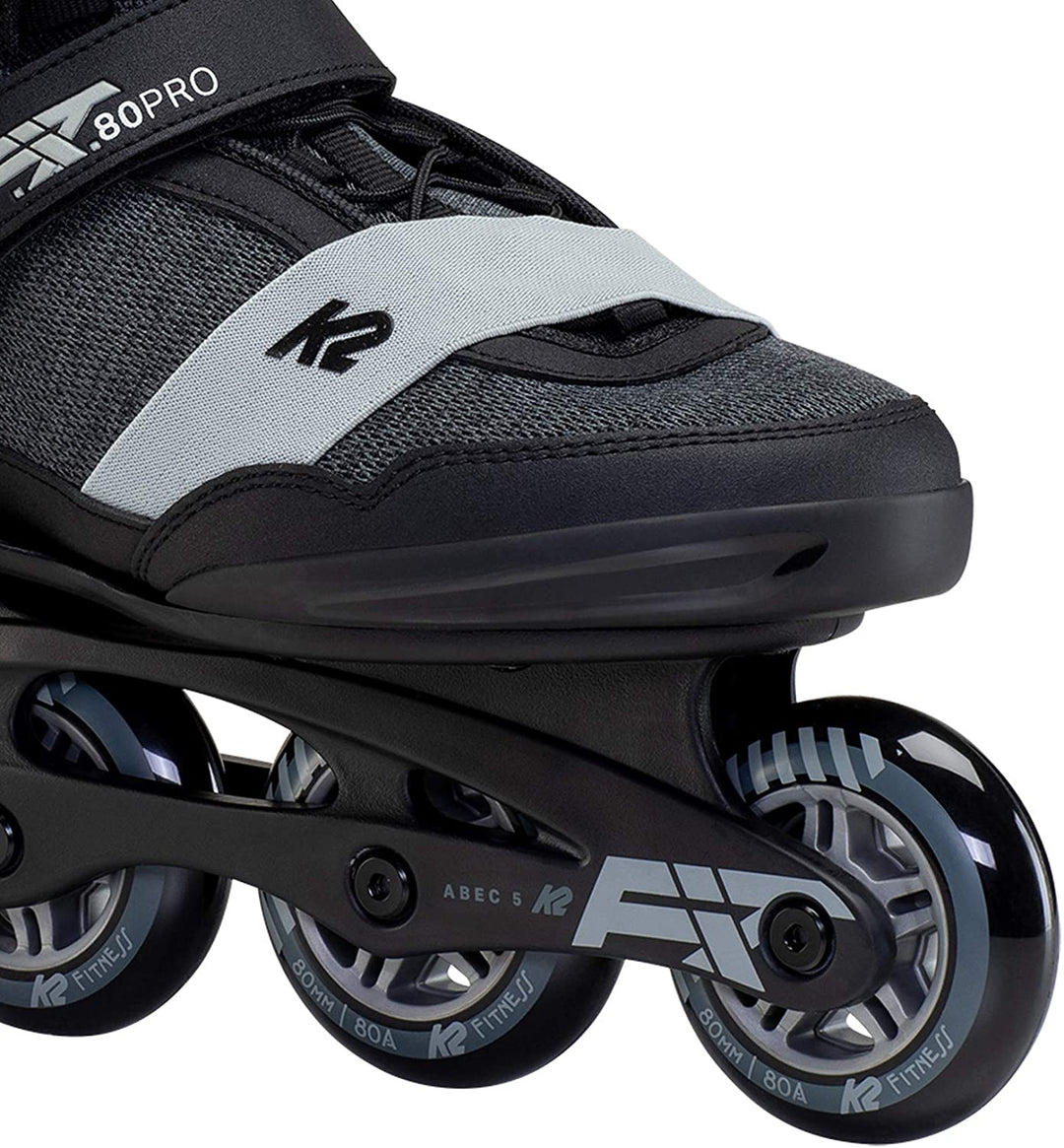 K2 Skate F.I.T. 80 PRO, Black_Gray, 7.5