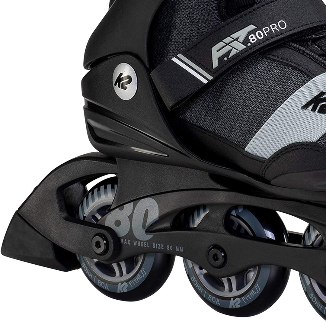 K2 Skate F.I.T. 80 PRO, Black_Gray, 7.5