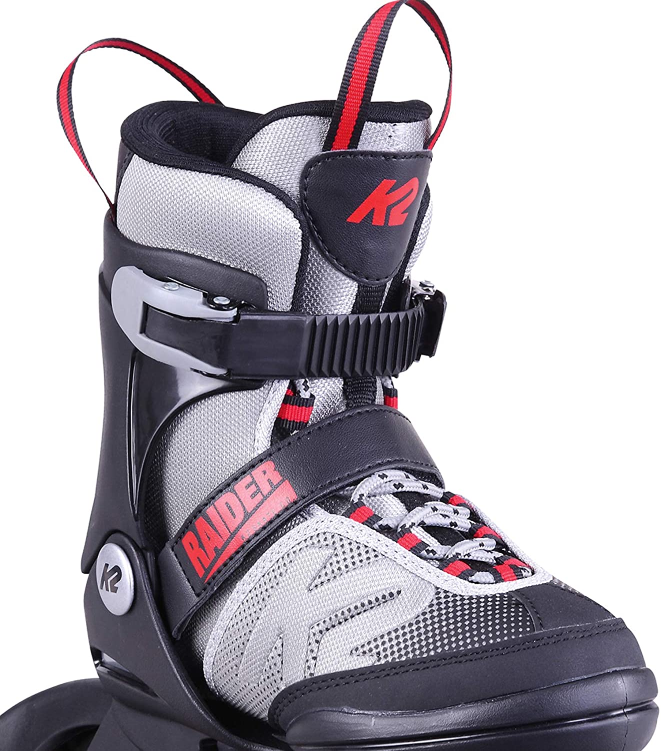 K2 Skate Youth Raider Inline Skates, Gray/Red