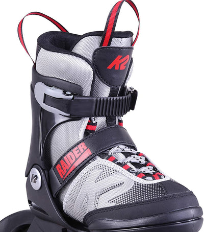 K2 Skate Youth Raider Inline Skates, Gray/Red