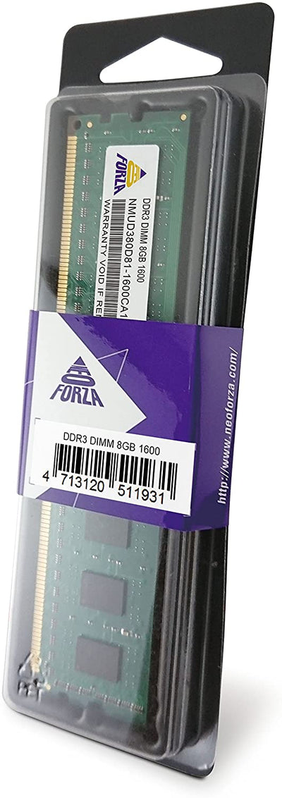 Neo Forza 8GB DDR3-1600MHz/1333MHz PC3-12800 Non-ECC Unbuffered CL11 240-Pin DIMM Desktop Memory NMUD380D81-1600/1333CA10