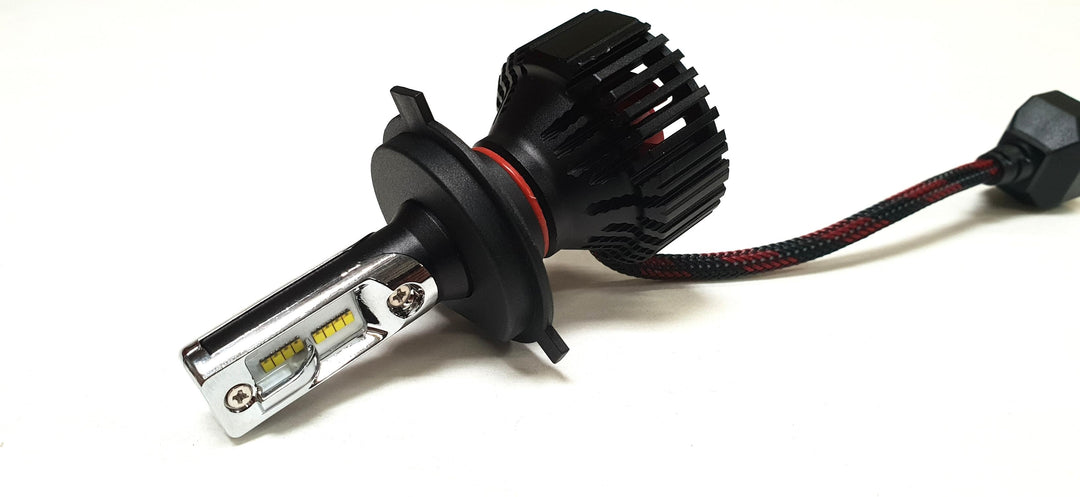 H4 Fan Heatsink Headlight High Performance Tri-led Bulb