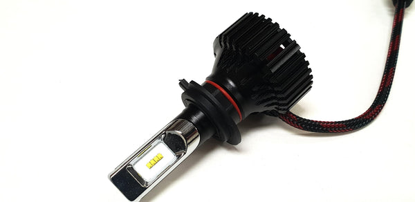 H7 Fan Heatsink Headlight High Performance Tri-led Bulb