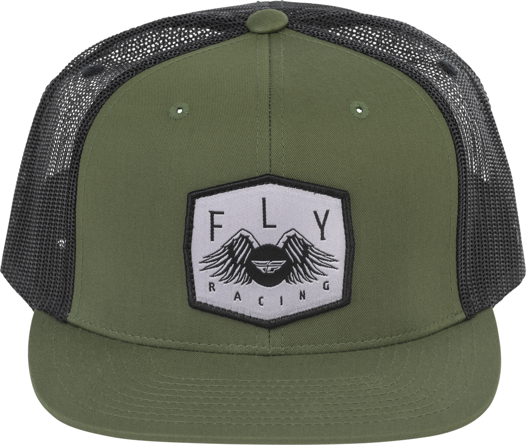 Youth Fly Freedom Trucker Hat Army Green