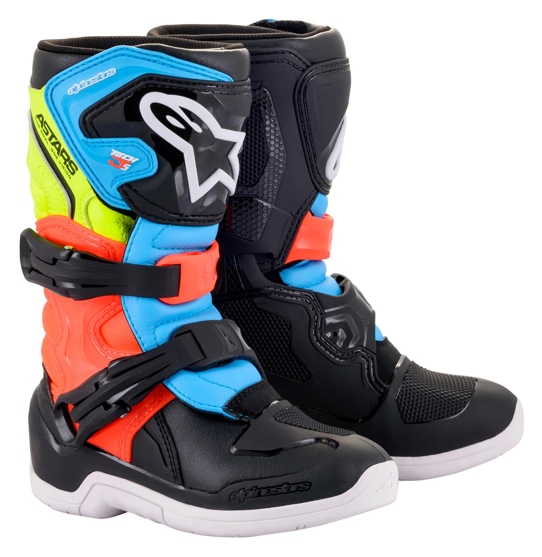 Tech 3s Kids Boots Blk/ylw Fluo/red Fluo Sz 13