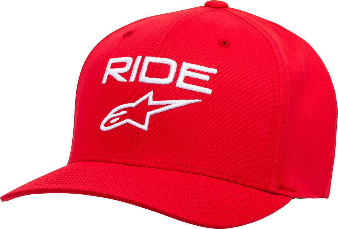 Ride 2.0 Hat Red/white Sm/md Curved Bill