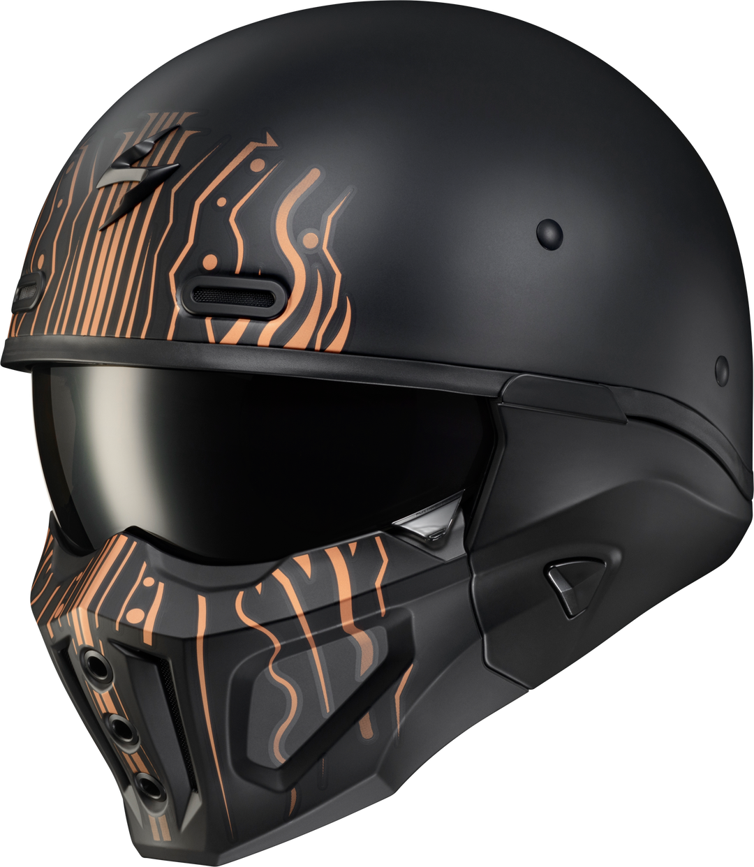 Covert X Open-face Helmet Tribe Matte Black/copper Xl
