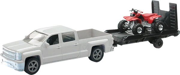 Replica 1:43 Truck-trailer-atv Chevy White-atv Red