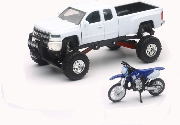 Replica 1:43 Truck-race Bike Chevy White-yamaha Bike Blue